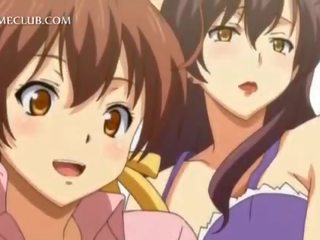 Teini-ikäinen 3d anime tyttö taistelut yli a iso akseli